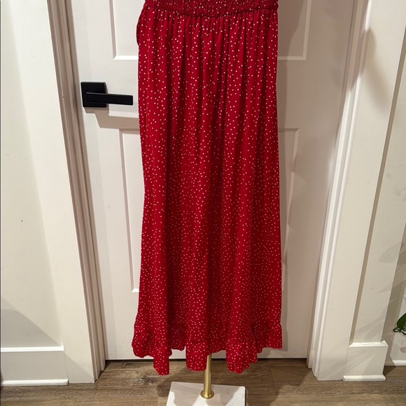 SHEIN Size XS Red Polka Dot Maxi Dress - Picture 10 of 12